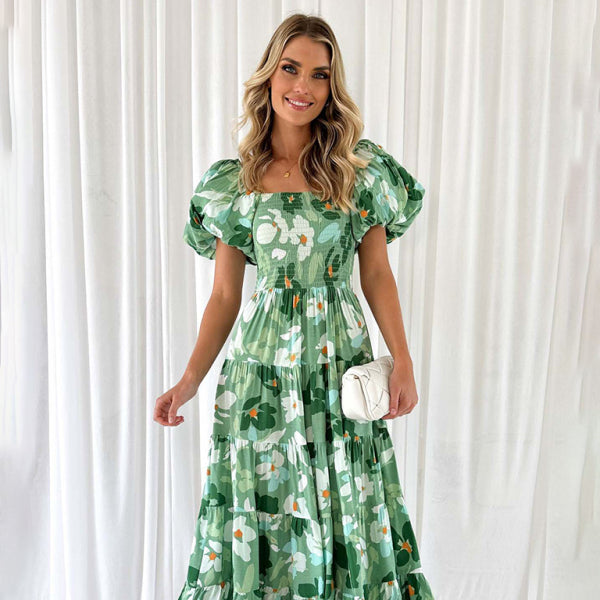 ✨ Chic French Boat Neck Floral Dress – Perfect for Spring & Summer 🌸✨