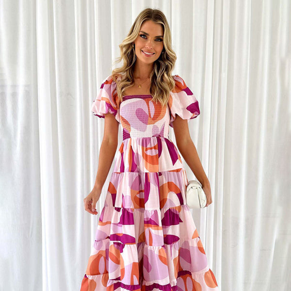 ✨ Chic French Boat Neck Floral Dress – Perfect for Spring & Summer 🌸✨