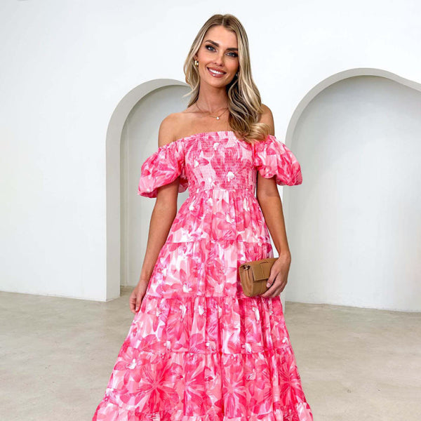 ✨ Chic French Boat Neck Floral Dress – Perfect for Spring & Summer 🌸✨