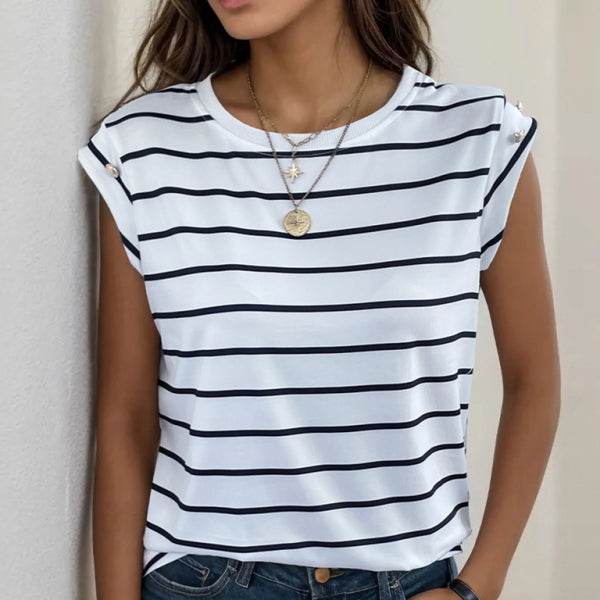 🖤 Trendy Striped Sleeveless T-Shirt – Casual & Chic for Spring Summer ☀️