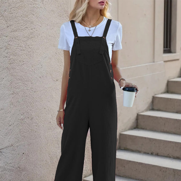 🖤 Chic Casual One-Piece Overalls – Trendy Suspender Jumpsuit for Women ✨