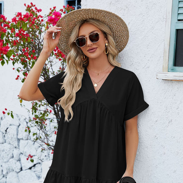 β¨ Chic & Comfy V-Neck Pleated Dress β Perfect for Spring & Summer πΈπ
