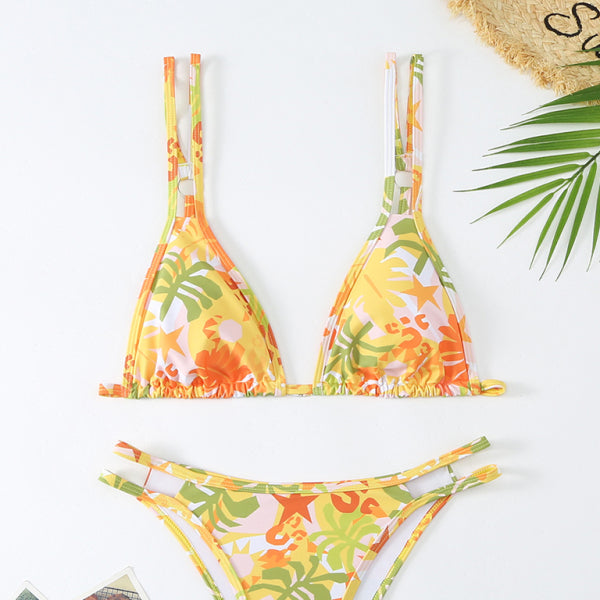π Floral Print Bikini Double Strap Swimsuit β Sexy & Trendy Swimwear for Summer βοΈ