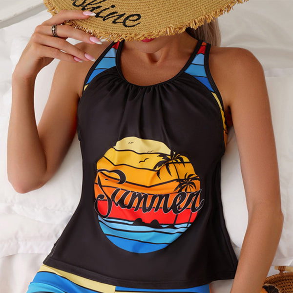 π₯ Trendy Contrast Color Tankini Set β Beach, Spa & Vacation Ready ποΈ