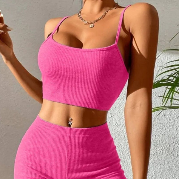 π₯ Sexy Suspender Shorts Yoga Set β Trendy Sporty Chic Outfit for Gym & Streetwear π₯