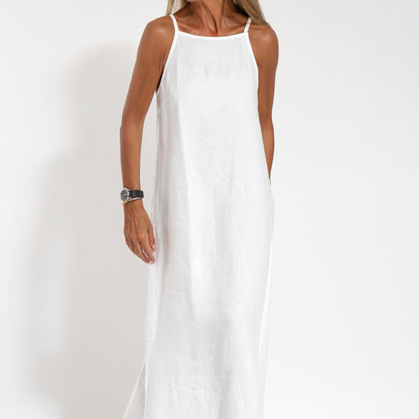 β¨ Chic Cotton Linen Slit Midi Dress β Casual, Stylish & Effortless Vibes β¨