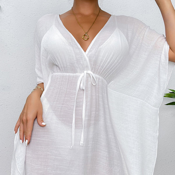 π©· Chic Beach Cover-Up Waist Tie Sun Protection Shirt β Trendy & Lightweight π©·