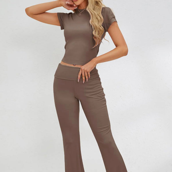 β¨ Chic & Sleek Women's Two-Piece Set Slim Fit Short Sleeve Suit β Perfect for Spring & Summer β¨