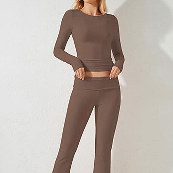 π€ Chic & Comfy Women's Two-Piece Set β Slim Fit Long Sleeve Lounge Suit π€
