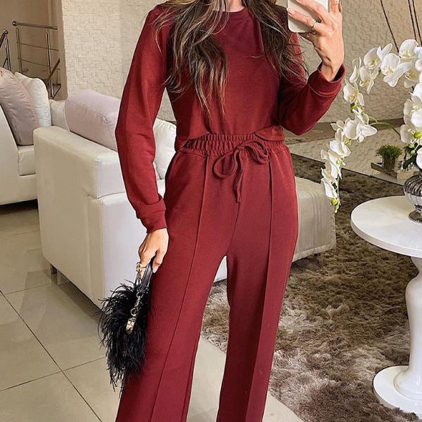 β¨ Chic Long-Sleeve Top & Straight-Leg Pants Set β Effortless Style for Any Occasion β¨