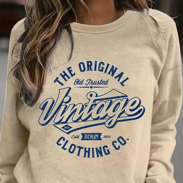 ποΈ Retro Letter Print Long Sleeve Sweatshirt Comfy Stylish Streetwear Vibes β¨