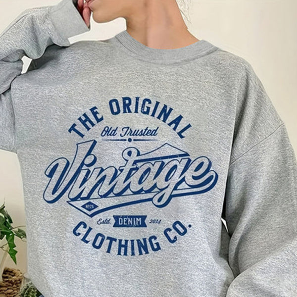 ποΈ Retro Letter Print Long Sleeve Sweatshirt Comfy Stylish Streetwear Vibes β¨