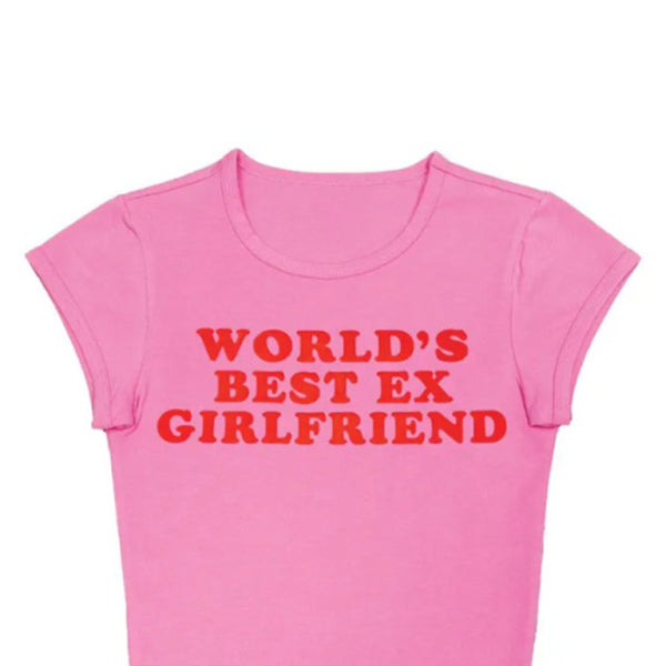 🛍️ Trendy Letter Print Crop Top – Sexy Tight Short Sleeve T-Shirt for Hot Girls 🔥