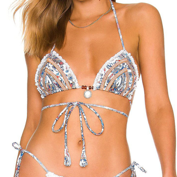 π Sexy Lace-Up Bikini Set Backless Spliced Lace Swimsuit β Trendy & Flattering Swimwear π