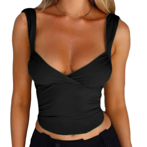 ✨ Chic Cross V-Neck Backless Lace-Up Top – Sexy & Stylish for Spring Summer ✨