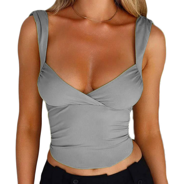 ✨ Chic Cross V-Neck Backless Lace-Up Top – Sexy & Stylish for Spring Summer ✨