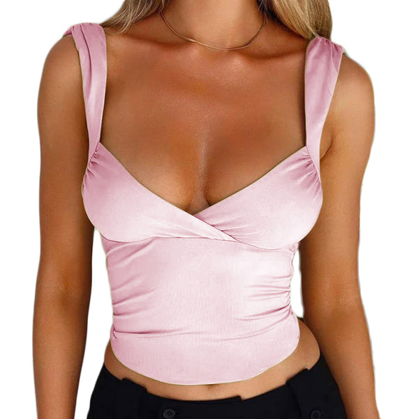 ✨ Chic Cross V-Neck Backless Lace-Up Top – Sexy & Stylish for Spring Summer ✨