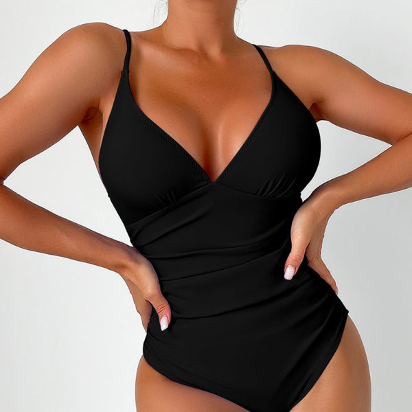 π©· Sexy Deep V One-Piece Swimsuit β Flattering & Trendy Swimwear for Summer π©·