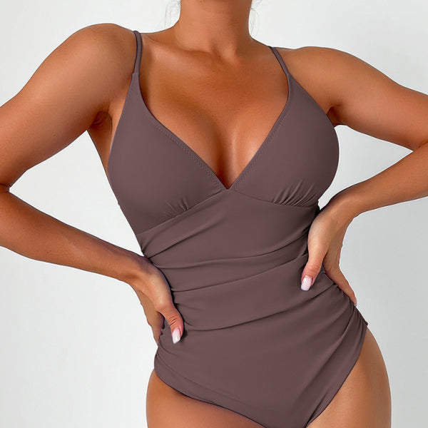 π©· Sexy Deep V One-Piece Swimsuit β Flattering & Trendy Swimwear for Summer π©·
