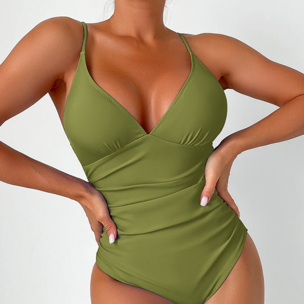 π©· Sexy Deep V One-Piece Swimsuit β Flattering & Trendy Swimwear for Summer π©·