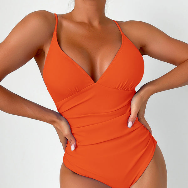 π©· Sexy Deep V One-Piece Swimsuit β Flattering & Trendy Swimwear for Summer π©·