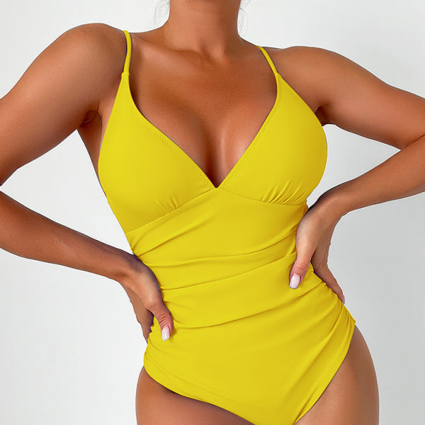 π©· Sexy Deep V One-Piece Swimsuit β Flattering & Trendy Swimwear for Summer π©·