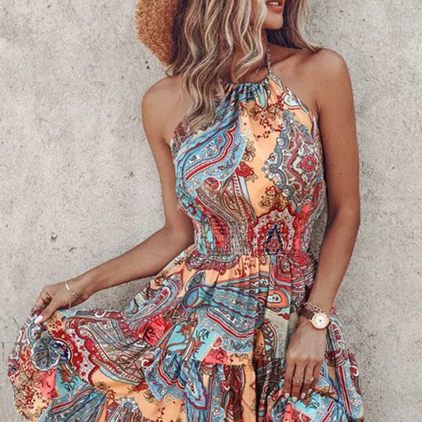 ✨ Chic Off-Shoulder Halter Dress – Sexy & Stylish Spring Summer Outfit ✨