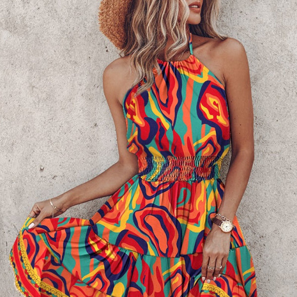 ✨ Chic Off-Shoulder Halter Dress – Sexy & Stylish Spring Summer Outfit ✨