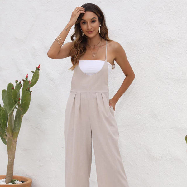 ✨ Chic Solid Color Suspender Trousers – Casual & Trendy Must-Have ✨