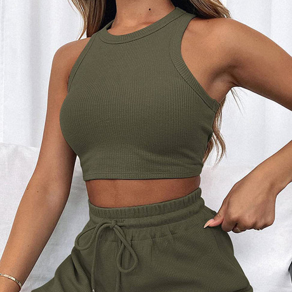 β¨ Chic & Comfy Sleeveless Shorts Set for Women β Casual Two-Piece Outfit for Summer βοΈ