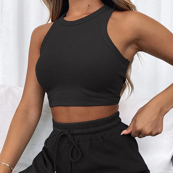 β¨ Chic & Comfy Sleeveless Shorts Set for Women β Casual Two-Piece Outfit for Summer βοΈ