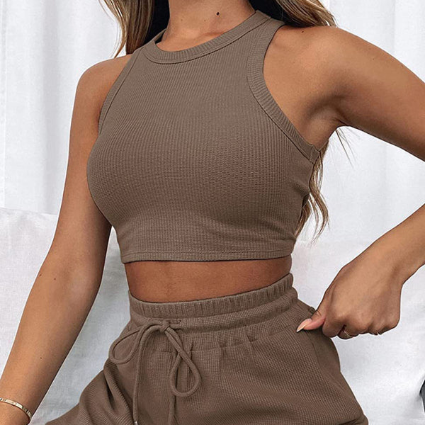β¨ Chic & Comfy Sleeveless Shorts Set for Women β Casual Two-Piece Outfit for Summer βοΈ