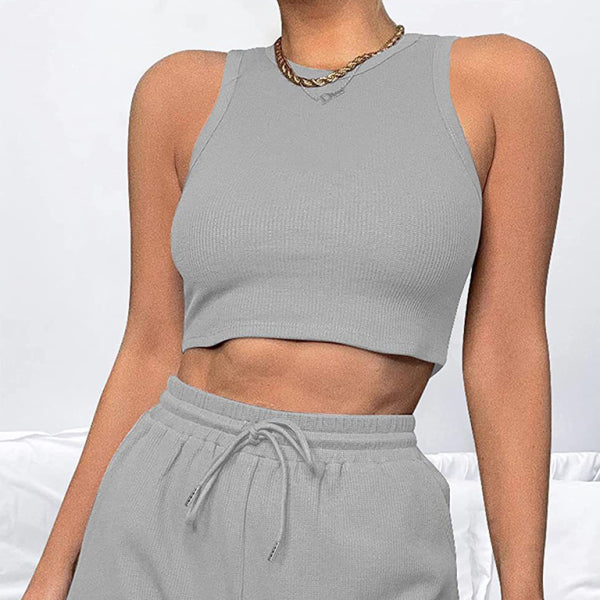 β¨ Chic & Comfy Sleeveless Shorts Set for Women β Casual Two-Piece Outfit for Summer βοΈ