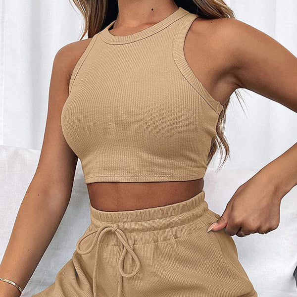 β¨ Chic & Comfy Sleeveless Shorts Set for Women β Casual Two-Piece Outfit for Summer βοΈ