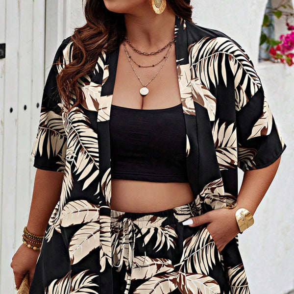 ποΈ Chic Printed Resort Cardigan & Shorts Set β Stylish & Comfy Two-Piece π€