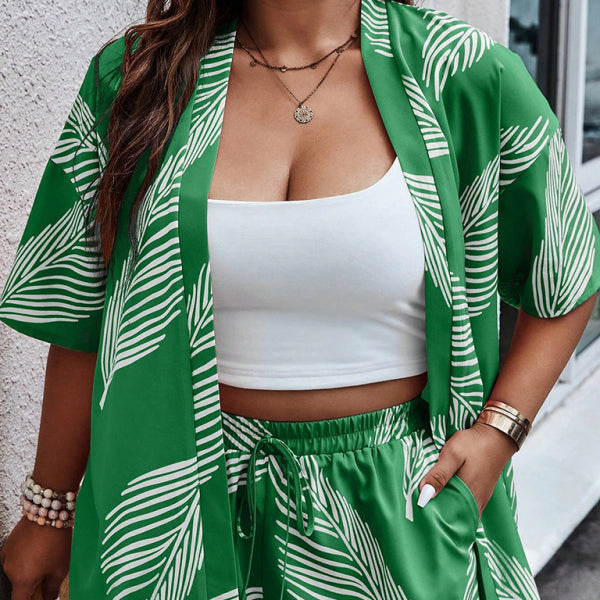 ποΈ Chic Printed Resort Cardigan & Shorts Set β Stylish & Comfy Two-Piece π€