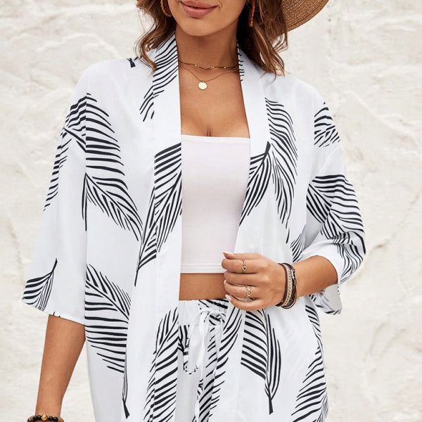 ποΈ Chic Printed Resort Cardigan & Shorts Set β Stylish & Comfy Two-Piece π€
