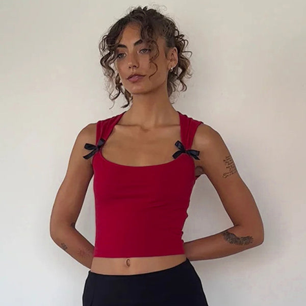 🖤 Chic Bow Detail Vest – Trendy, Sexy & Versatile Top for Any Occasion 🤍