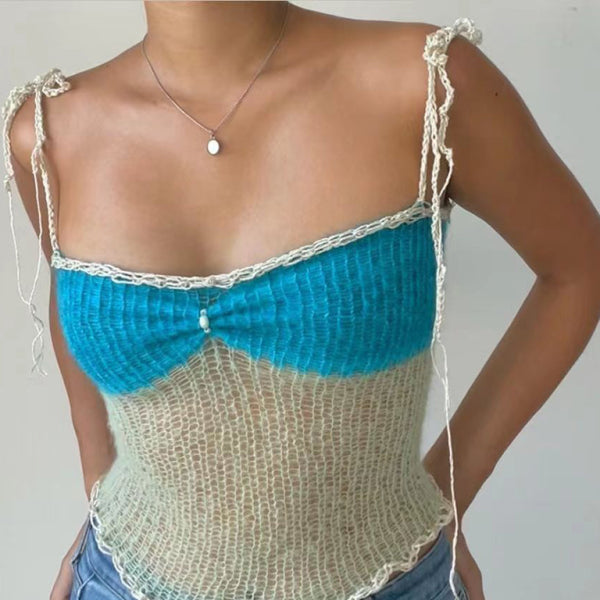 🔥 Slim Fit Contrast Sexy Cami Top – Trendy & Chic for Summer 🌸