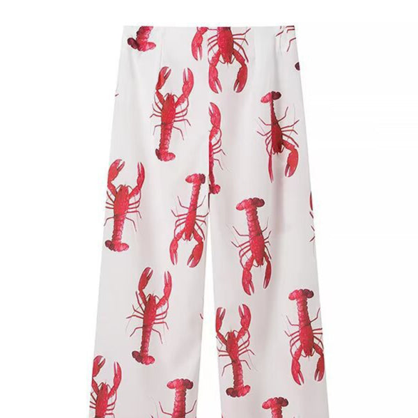 β¨ Trendy Two-Piece Printed Set Lace-Up Short Sleeve Top and Pants β Chic & Comfy Outfit β¨