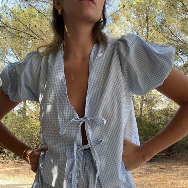 π€ Chic Plaid Two-Piece Shorts Set β Trendy & Comfy Casual Outfit π€