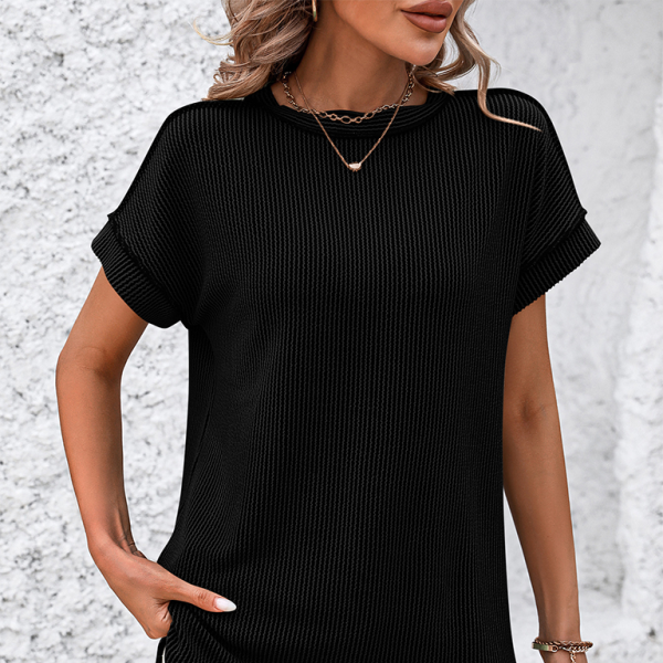 🛍️ Chic Round Neck Loose T-Shirt – Casual, Stylish & Comfy for Everyday Wear ☁️