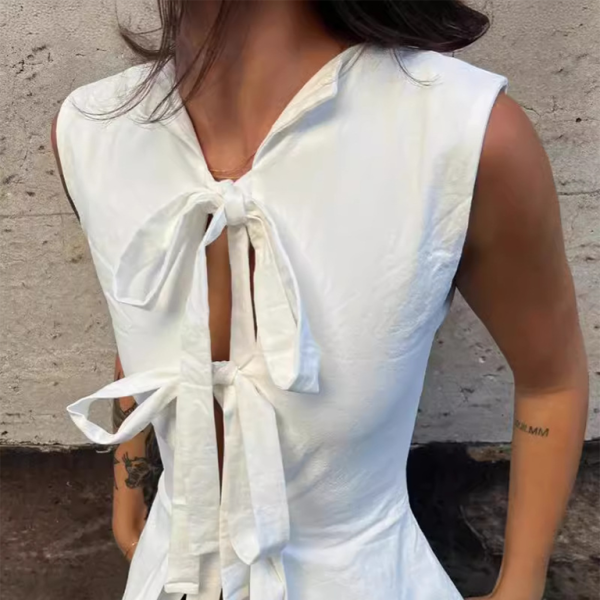 🖤 Chic Lace-Up Slim Fit Vest Sleeveless Sexy Tank Top – Trendy & Stylish 🖤