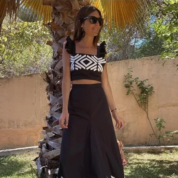 🛍️ Chic Wavy Edge Two-Piece Skirt Set – Trendy & Stylish for Spring Summer ☀️