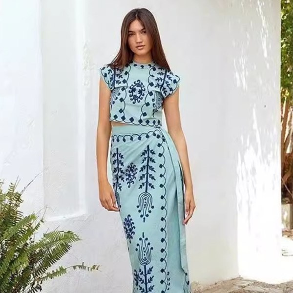 β¨ Chic Printed Two-Piece Dress β Perfect for Vacay & Brunch βοΈπ