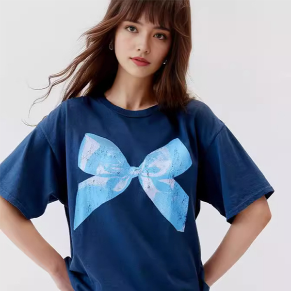 🦋 Cute Butterfly T-Shirt for Women – Trendy Round Neck Short Sleeve Tee 🦋