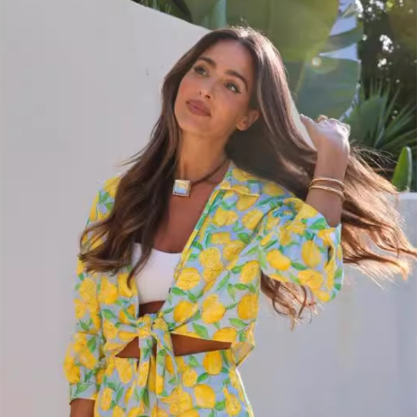 π Chic Lemon Print Two-Piece Shorts Set β Summer Ready Outfit π