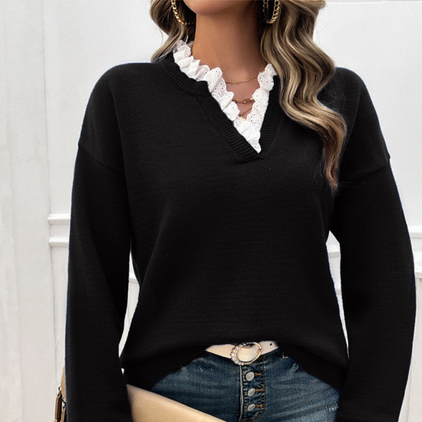 ποΈ Cozy Chic V-Neck Sweater β Stylish Loose Knit for Fall & Winter ποΈ