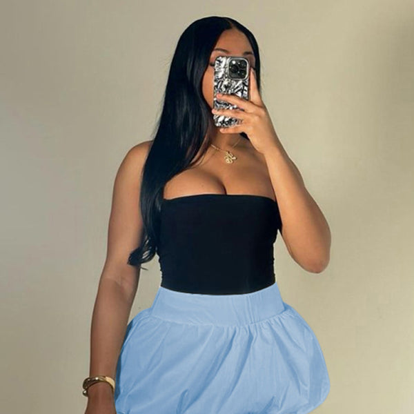 Ultra-Flattering High-Waist Bubble Mini Skirt – Chic, Trendy & Versatile