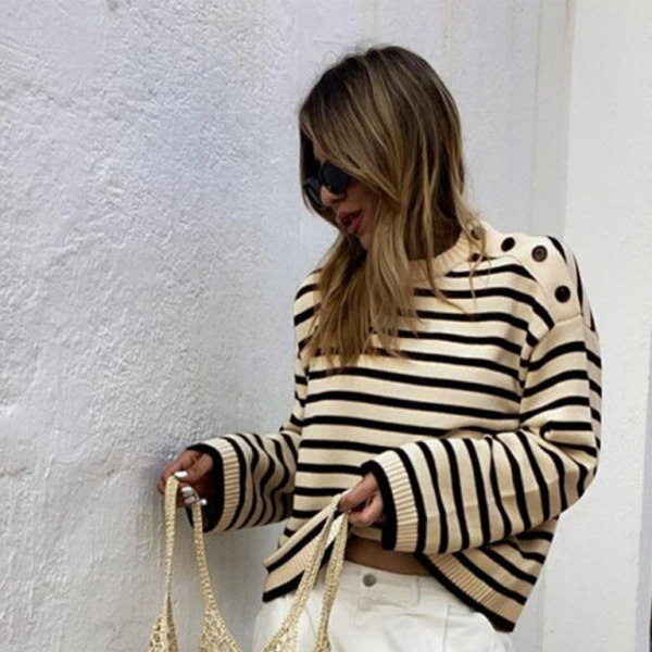 π₯ Cozy Striped Knit Sweater - Trendy & Chic for Fall Winter βοΈ
